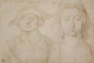Marx Ulstat; Den vackra unga kvinnan i Antwerpen, ca 1520-21 (silverspets, grundmålad på elfenbensfärgat papper) av Albrecht Dürer or Duerer