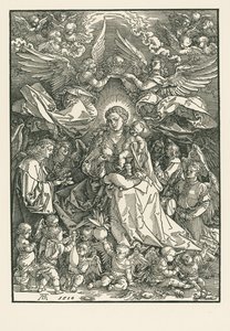 Jungfru Maria krönt av två änglar av Albrecht Dürer or Duerer