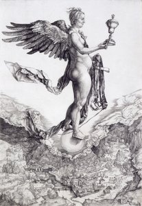 Nemesis (The Great Fortune) (gravyr) (se även 73790) av Albrecht Dürer