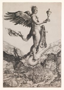 Nemesis, ca 1501-2 (gravyr) av Albrecht Dürer or Duerer
