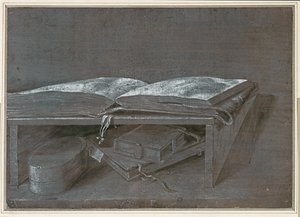 Open Book (penselteckning på brunt papper) av Albrecht Dürer or Duerer