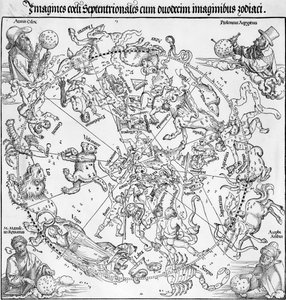 Ett par kartor över norra och södra himmelshalvorna av Albrecht Dürer or Duerer