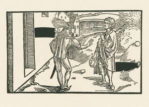 Phaedria och Parmeno, ca 1492-93 (träsnitt) av Albrecht Dürer or Duerer