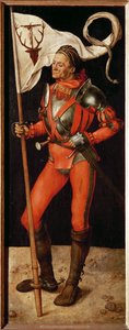 Paumgartner-Altars högra flygel: S:t Eustace (målning på lind) av Albrecht Dürer or Duerer