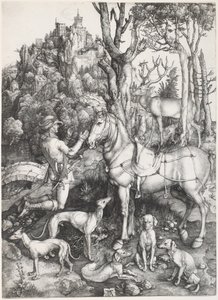 Saint Eustace, ca. 1500-1501 (gravyr) av Albrecht Dürer
