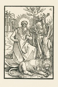Sankt Jerome. Illustration till Lukas von Prag: Apologia. Tryckt av Hieronymus Höltzel, Nürnberg av Albrecht Dürer or Duerer