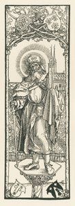 Sankt Sebald på pelaren, ca 1501 (träsnitt) av Albrecht Dürer or Duerer