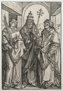 Saints Stephen, Sixtus och Lawrence, c.1504-05 (träsnitt) av Albrecht Dürer or Duerer