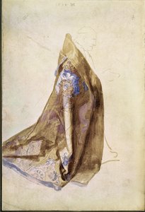 Studie till påve Julius II:s mantel för Jungfrun med rosenkransen av Albrecht Dürer or Duerer