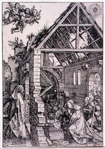 Herdarnas tillbedjan (träsnitt) av Albrecht Dürer