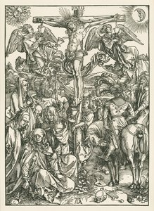 Korsfästelsen, ca 1498 (träsnitt) av Albrecht Dürer or Duerer