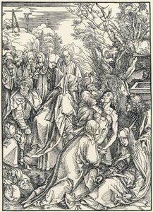 Gravläggningen, från den stora passionen, c.1496-97 (träsnitt) av Albrecht Dürer