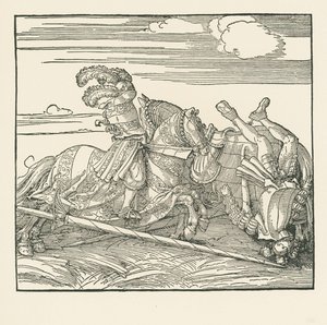 Den tyska turneringen, ca 1517-18 (träsnitt) av Albrecht Dürer or Duerer