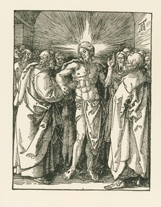 Den helige Thomas otrolighet, ca 1510-10 (träsnitt) av Albrecht Dürer or Duerer