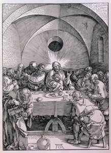 Den sista måltiden från serien "Great Passion", publicerad i. 1511 (träsnitt) av Albrecht Dürer