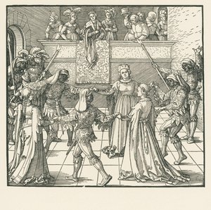 Maskeraden (träsnitt) av Albrecht Dürer or Duerer