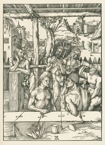 Männens bad, ca 1496-97 (träsnitt) av Albrecht Dürer or Duerer