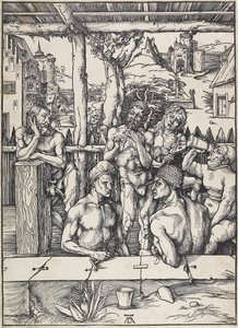 Mansbadet, ca. 1496-1497 av Albrecht Dürer