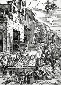 The Rest on the Flight into Egypt, från serien "Life of the Virgin". av Albrecht Dürer