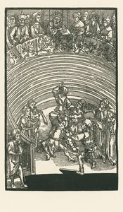 Teatern, ca 1492-93 (träsnitt) av Albrecht Dürer or Duerer
