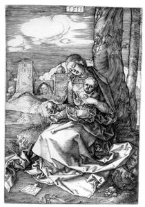 Jungfrun och barnet med päron av Albrecht Dürer