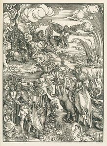 Babylons sköka. Johannes Uppenbarelsebok, ca 1496-97 (träsnitt) av Albrecht Dürer or Duerer