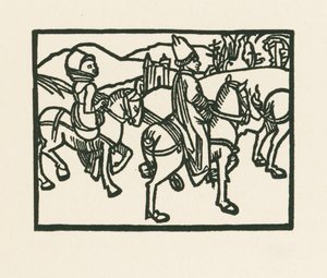 Prinsen på hästryggen, ca 1489-90 (träsnitt) av Albrecht Dürer or Duerer