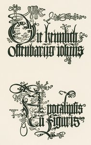 Titel på den tyska utgåvan från 1498: Den hemliga uppenbarelsen av Johannes ... av Albrecht Dürer or Duerer