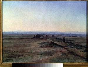 ""Utsikt över Via Appia (Appian Way) vid solnedgången"" Målning av Alexander Ivanov (1806-1858) 1845 State Tretyakov Gallery, Moskva av Aleksandr Andreevich Ivanov