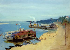 Båtar på Volga av Aleksandr Isaakovich Rusakov