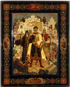 Yaroslav Vladimirovich sa den vise (978-1054), storprinsen av Kiev (Ukraina) (Jaroslav den vise). Verk av Alexander Morozov, lack (tempera på lack)