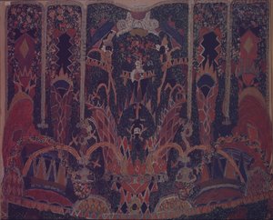 Design av maskeradgardin för teaterpjäsen Maskeraden av M. Lermontov, 1917 av Aleksandr Jakovlevic Golovin