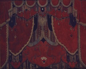 Design av huvudridån för teaterpjäsen Maskeraden av M. Lermontov, 1917 av Aleksandr Jakovlevic Golovin