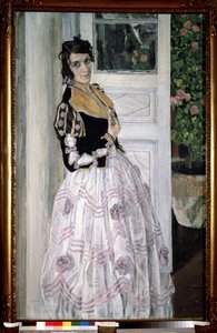 "Ung spansk kvinna på balkongen" Målning av Alexander Yakovlevich Golovin (Alexander Golovin) (1863-1930) 1911 Ryska statens museum, Sankt Petersburg av Aleksandr Jakovlevic Golovin