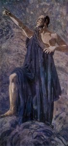 Den ryske operasångaren Feodor Chaliapin i titelrollen i Arrigo Boitos opera Mefistofele (Mephistopheles) av Aleksandr Jakovlevic Golovin