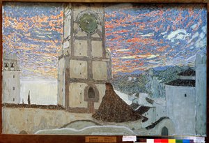 Sicilian Village, Scenografi för Dom Juan av Molière, 1910 (tempera på duk) av Aleksandr Jakovlevic Golovin