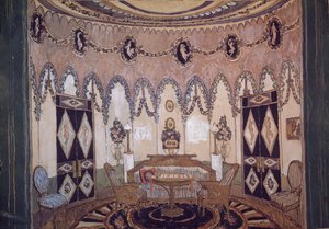 Scenografi för teaterpjäsen Two Brothers av M. Lermontov, 1915 av Aleksandr Jakovlevic Golovin