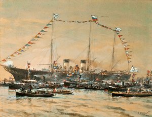 Kejsar Nicholas II besöker sin Yacht Polestar, 1908
