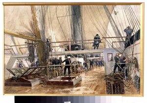 Fregatten Svetlana (Fregatten Svetlana). Målning av Alexander Karlovich Beggrov (1841-1914). Akvarell på papper, 29,1 x 44,5 cm