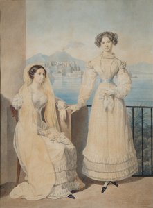 Porträtt av systrarna grevinnor Dorothea 1804-1863 och Catherine 1803-1888 von Tiesenhausen, 1825