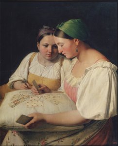 Spådom, 1842 av Aleksei Gavrilovich Venetsianov