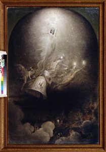 "Apotheoses of the Newspapers ""The Bell"" och ""The Polar Star"" of Socialist Inspiration"" Målning av Alexei Petrovich Bogolyubov (Bogoliubov eller Bogolioubov) (1824-1896) 1860 Statens centrala litteraturmuseum, Moskva av Aleksei Petrovich Bogolyubov