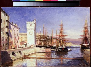 Savona (Savona) (Italien). Målning av Alexei Petrovich Bogolyubov (Bogoliubov eller Bogolioubov) (1824-1896). Olja på duk