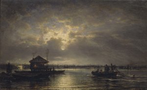 Sommarnatt på Neva, 1875 av Aleksei Petrovich Bogolyubov