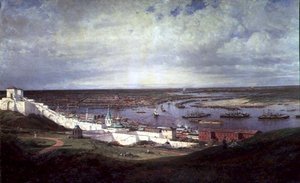 Utsikt över Nizhny Novgorod (olja på duk) av Aleksei Petrovich Bogolyubov