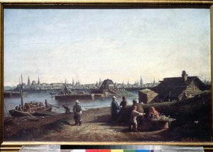 ""Utsikt över staden Kazan vid Volga i Ryssland"" Målning av Alexei Petrovich Bogolyubov (Bogoliubov eller Bogoliubov)(1824-1896) 1861 Ryska statens museum, Sankt Petersburg