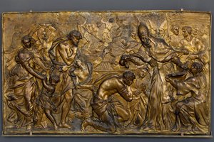 Påven Liberius döper neofyterna av Alessandro Algardi
