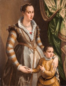 Porträtt av en adelsdam med sin son av Alessandro Allori