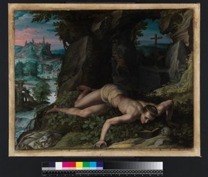 The Temptation of St Benedict , c.1587 av Alessandro Allori