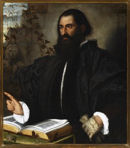 Portrait de Pietro Andrea Mattioli (Pierandrea Matthioli, Matthiole, Matthiolus (1501-1578), medecin et botaniste italien) .Peinture de Alessandro Bonvicino dit il Moretto (1498-1554), huile sur toile, 84x75 cm Nuova Genuas Museum, © Lu Strada Genuas Ricci